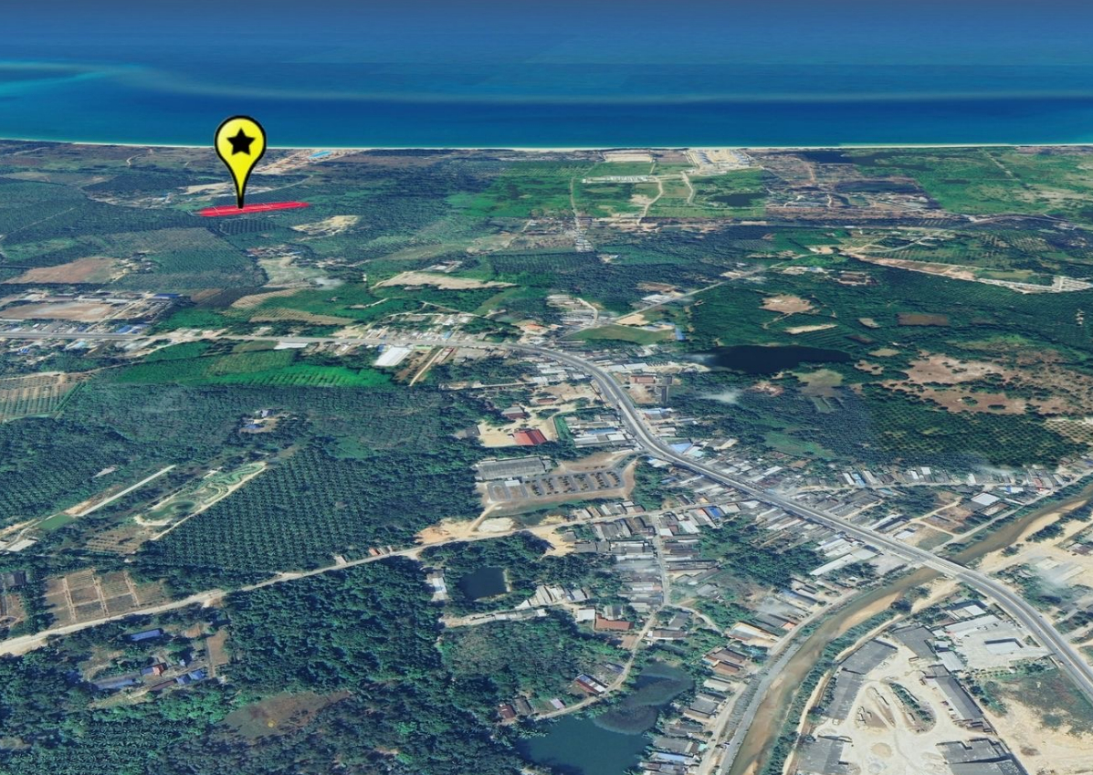 Land for sale 960 thb/Sqm, 500 meter to the beach