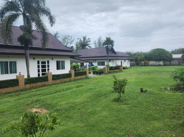 9 Rai Land with 4 Luxury Pool Villas, 500 meter to the Beach for sale